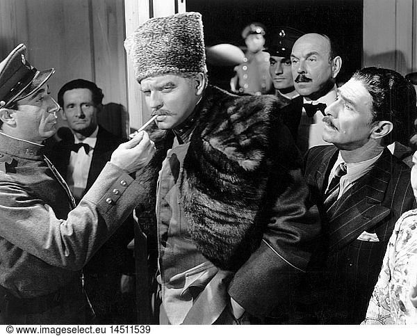 Orson Welles (center)  on-set of the Film  Journey into Fear  1943