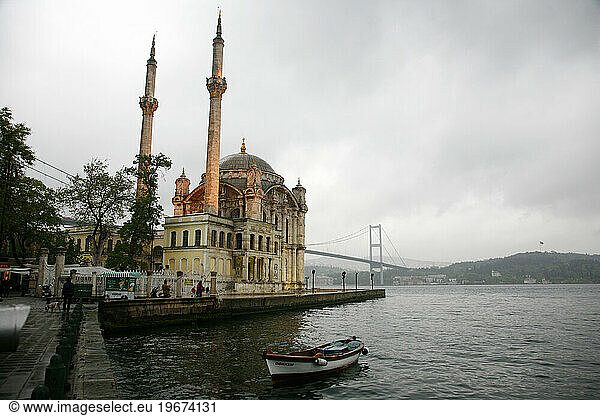 Ortakoy Mecidiye mosque and the Bosphorus bridge  Istanbul. Turkey. Istanbul  Turkey.