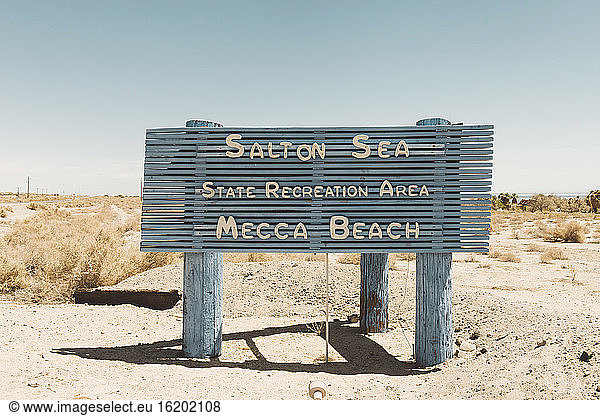 Ortsschild  Salton Sea  Kalifornien  USA