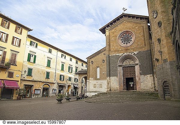Orvieto Andrea Church in Piazza Vitozzi on February 7  2017 Umbria Italy.