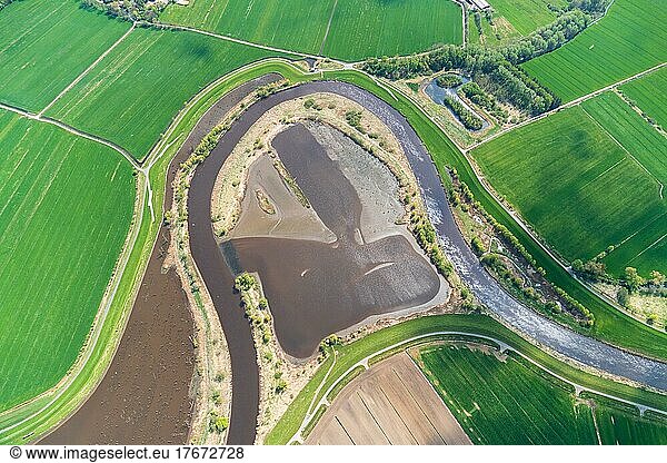Oste  Fluss  Überflutungsfläche  Hochwasserschutz  Rückbau  Flussschleife  Schutz  Überflutung  Bremervörde  Niedersachsen  Deutschland