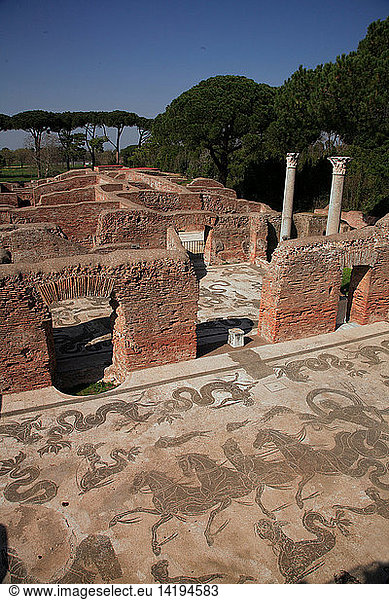 Ostia Antica  archeological site  Lazio  Italy  Europe