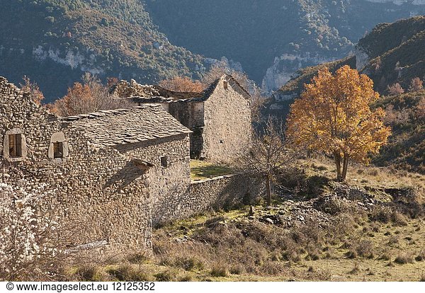 Otín abandoned village  Sierra de Guara  Huesca  Aragón  Spain