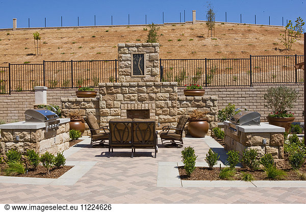 Outdoor furniture on patio