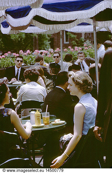 Outdoor Lunch  New York City  New York  USA  July 1961