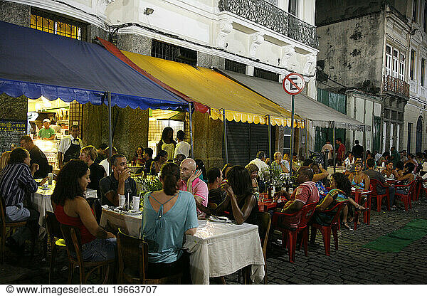 Outdoors restaurants in Lapa  Rio de Janeiro  Brazil.