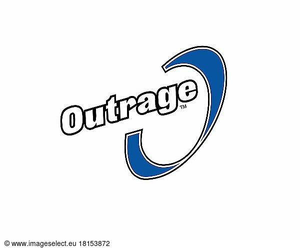 Outrage Games  gedrehtes Logo  Weißer Hintergrund