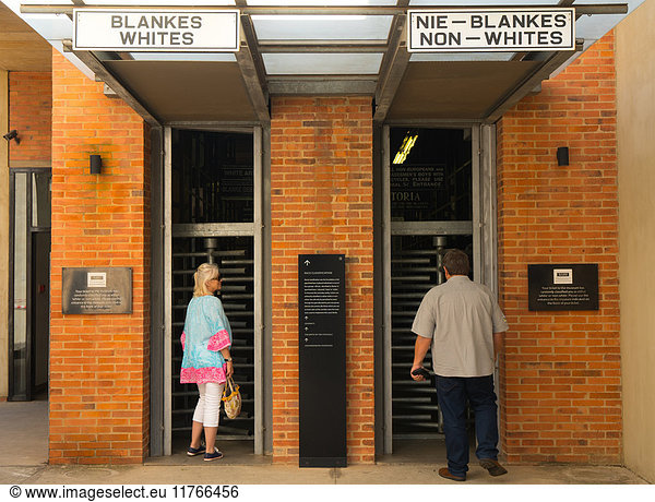 Outside The Entrance To The Apartheid Museum Showing The Old Whites And ...