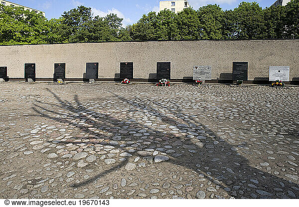 Outside the infamous Pawiak Prison gates in Warsaw which was initially constructed in 1835.