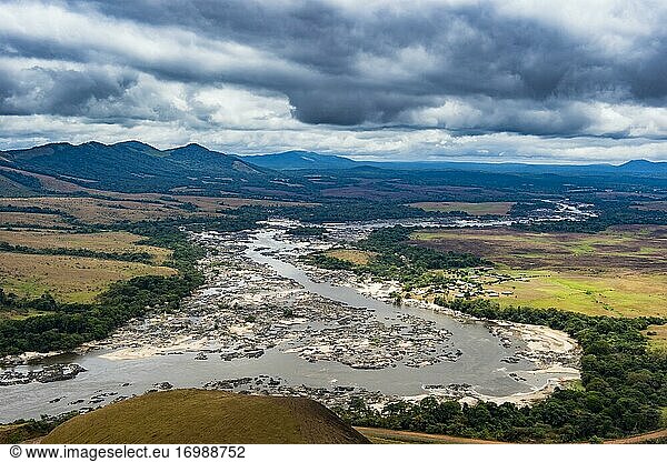 Overlook over the Ogoolle River  Unesco world heritage sight Lope national park  Gabon  Africa