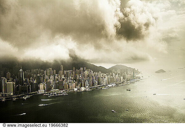 Overlooking Hong Kong Island.