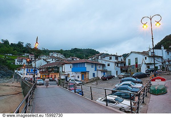 Overview at night. Tazones  Asturias province  Spain.