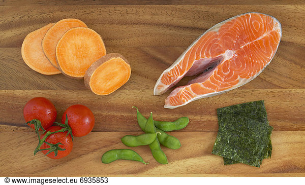 Overview of Food on Cutting Board