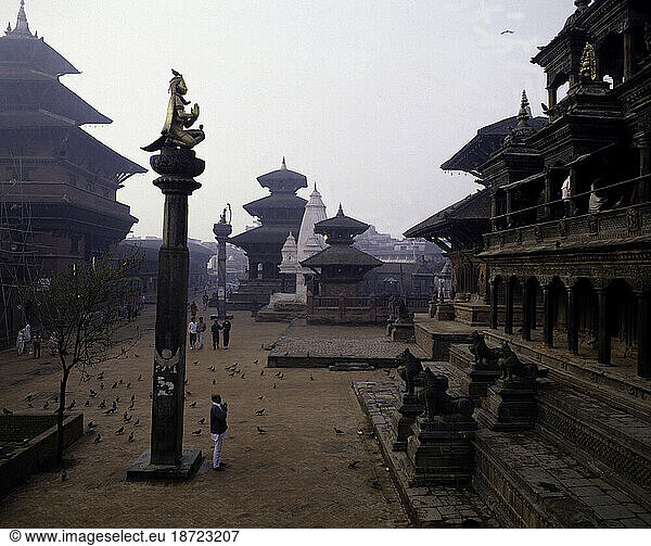 Overview of Patan Durbar Square. Kathmandu  Nepal.