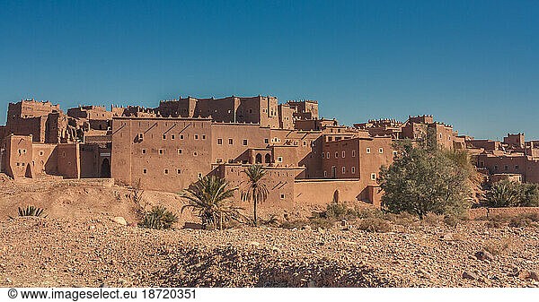Overview of the largest Kasbah in the city of Ouarzazate  in the middl
