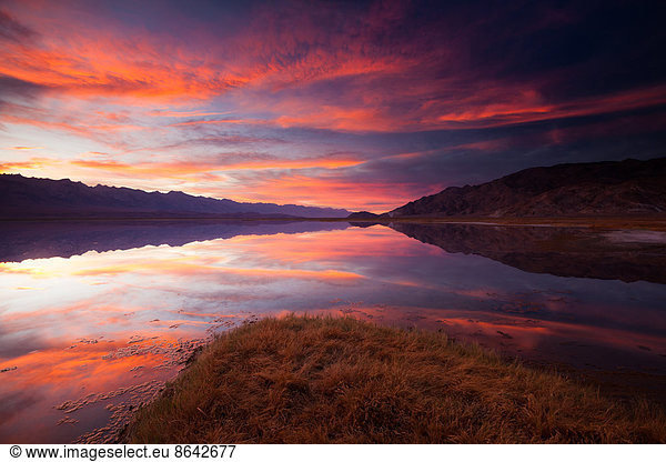 Owens Lake  California  USA at sunset.