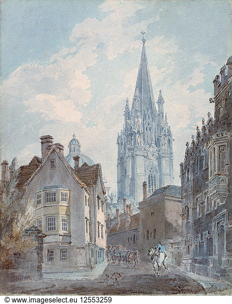 Oxford: St Marys from Oriel Lane  1792-1793. Artist: JMW Turner