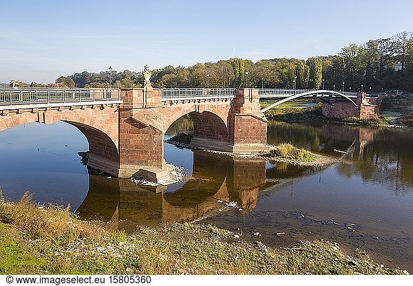 Pöppelmannbrücke über die Mulde  Grimma  Sachsen  Deutschland  Europa