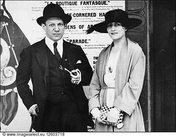 Pablo Picasso und Olga Khokhlova  um 1918.