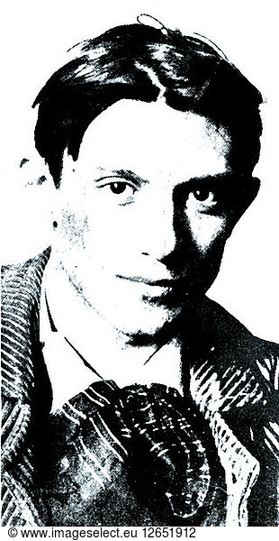 Pablo Ruiz Picasso (1881-1973)  Maler aus Málaga  im Alter von 33 Jahren  Pressefotografie von 1914.
