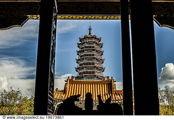 Pagoda with blue sky