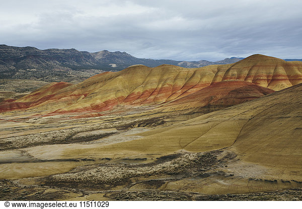 Painted Hills  the vivid coloured rocks of the John Day Fossil Beds National Monument  Oregon