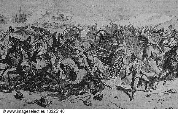 Painting depicting a scene from the Battle of Skalitz