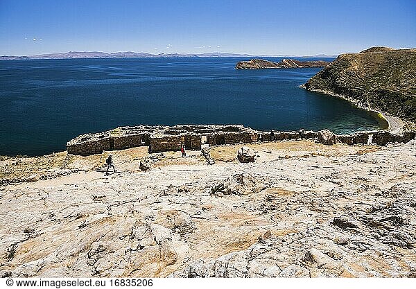 Palacio del Inca in den Ruinen von Chincana Inka-Ruinen auf der Isla del Sol (Sonneninsel) Titicacasee Bolivien