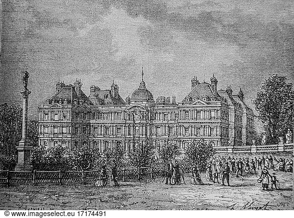 Palais du luxembourg  1792-1804  geschichte frankreichs von henri martin  herausgeber furne 1850.