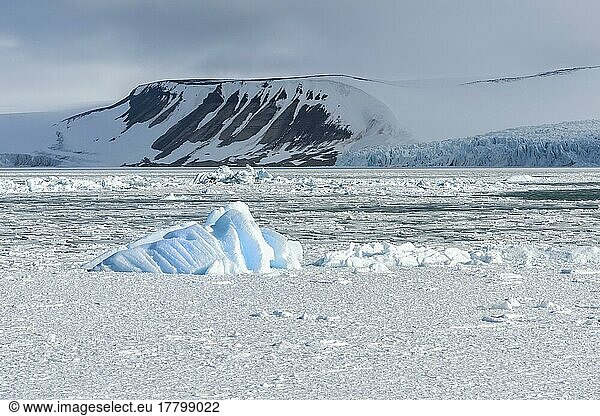 Palanderbukta  Eiskappe und Packeis  Gustav Adolf Land  Nordaustlandet  Svalbard Archipel  Norwegen  Europa