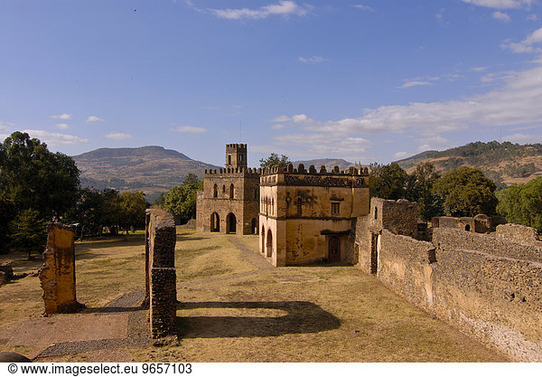 Palast des Emperor Fassilidas in Gondar,  Äthiopien,  Afrika
