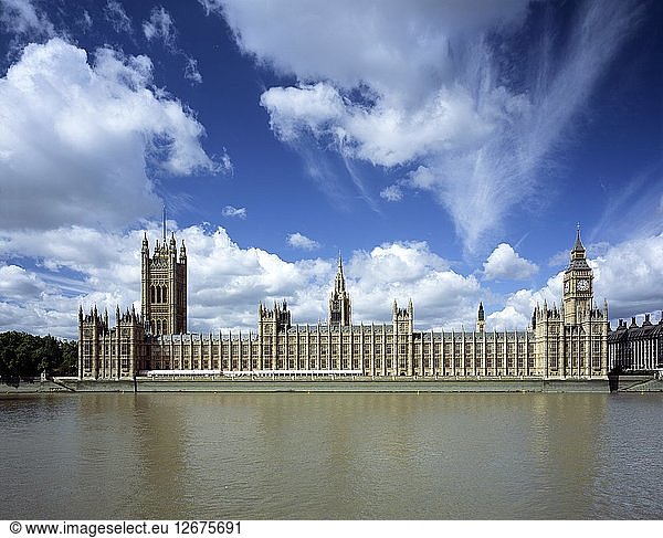 Palast von Westminster  ca. 1990-2010. Künstler: Unbekannt.