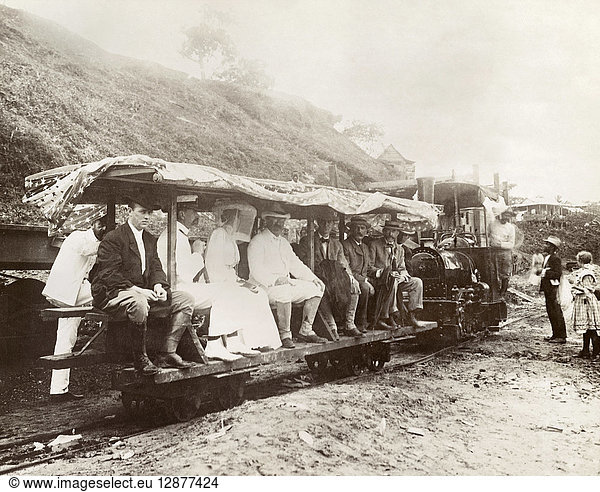 PANAMA: ROOSEVELT  1906. President Theodore Roosevelt  with his wife Edith and others  visiting the Panama Canal Zone. Photograph  1906.