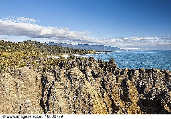 Pancake Rocks in Punakaiki  Paparoa National Park  South Island  New Zealand.