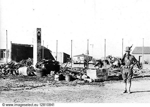 PANCHO VILLA'S RAID  1916. Columbus  New Mexico after Pancho Villa's raid on March 9  1916.