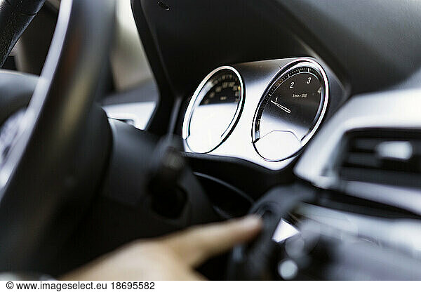 Panel of speedometer in modern car