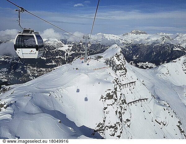 Panorama cable car  Kreuzjoch  Schruns  Silvretta-Montafon  Vorarlberg  Austria  Europe