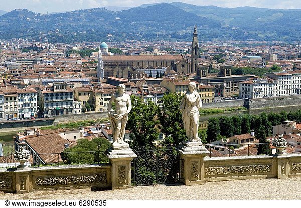 Panorama  Europa  über  Fluss  Garten  Ansicht  Arno  Florenz  Italien  Toskana