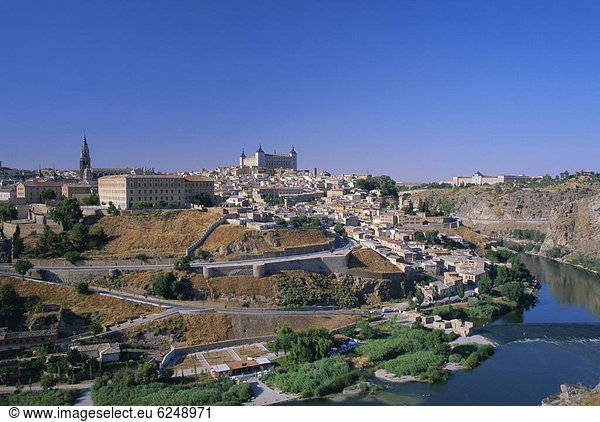 Panorama  Europa  Großstadt  Fluss  Kastilien-La Mancha  Spanien  Toledo