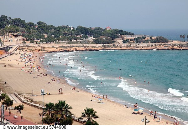 Panorama  Europa  Strand  Ansicht  Spanien  Tarragona