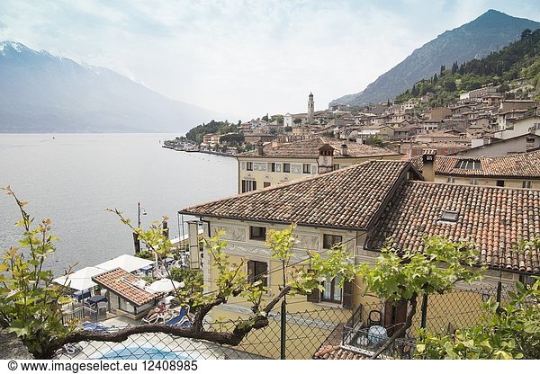 Panorama of Limone sul Garda  lake Garda  Italy
