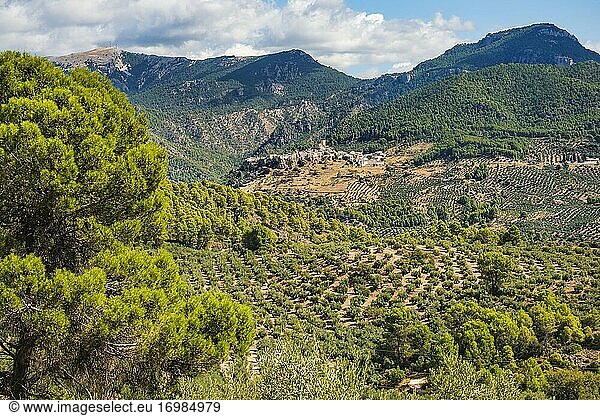 Panoramablick auf Hornos de Segura  Naturpark der Sierras de Cazorla  Segura und Las Villas  Provinz Jaen  Andalusien  Südspanien Europa.