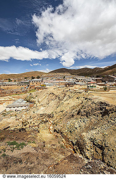 Panoramablick auf Pulacayo; Pulacayo  Abteilung Potosi  Bolivien