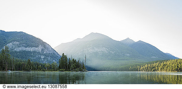 Panoramic view of lake against mountains