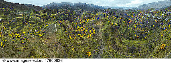 Panoramic view of mountains at North Caucasus  Dagestan  Russia
