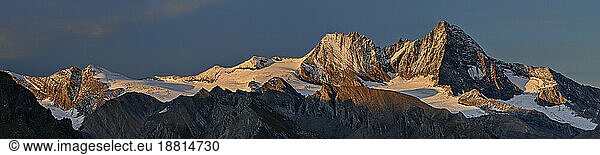 Panoramic view of mountains with snow  Hohe Tauern National Park  Austria