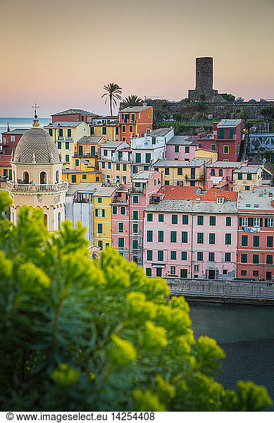Panoramic view  Vernazza  Cinque Terre National Park  Ligury  Italy