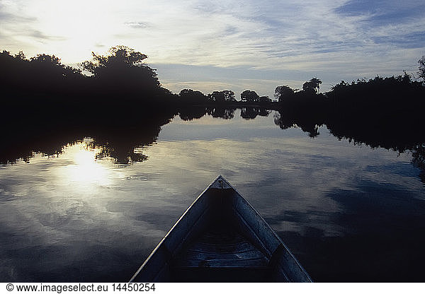 Pantanal-Feuchtgebiete in der Abenddämmerung