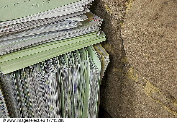 Papers In Folders At Office