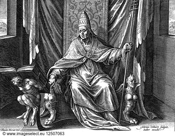 Papst Gregor I.  der Große  um 1540-1567. Künstler: Adriaen Collaert